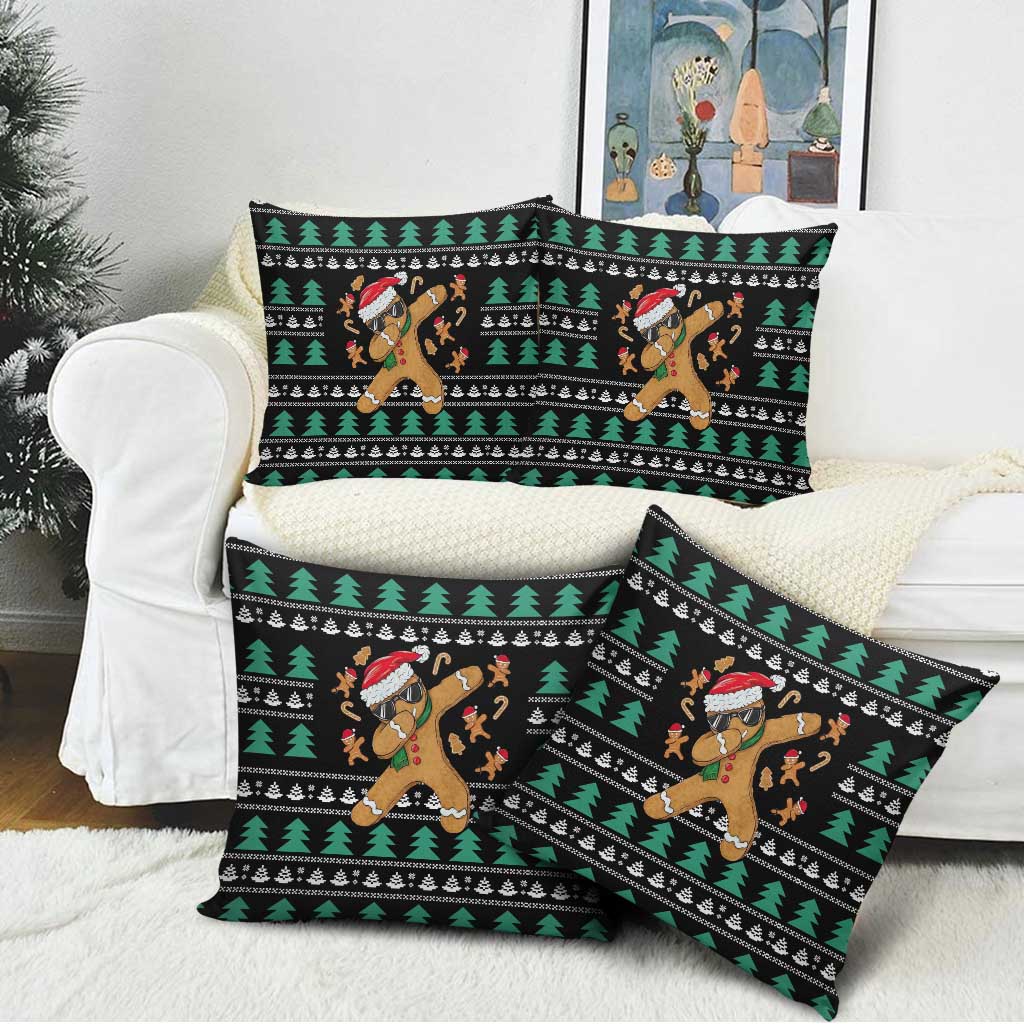 Funny Dabbing Gingerbread Holiday Party Jumper Pillow Cover Xmas Holiday Patterns - Wonder Print Shop