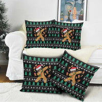 Funny Dabbing Gingerbread Holiday Party Jumper Pillow Cover Xmas Holiday Patterns - Wonder Print Shop