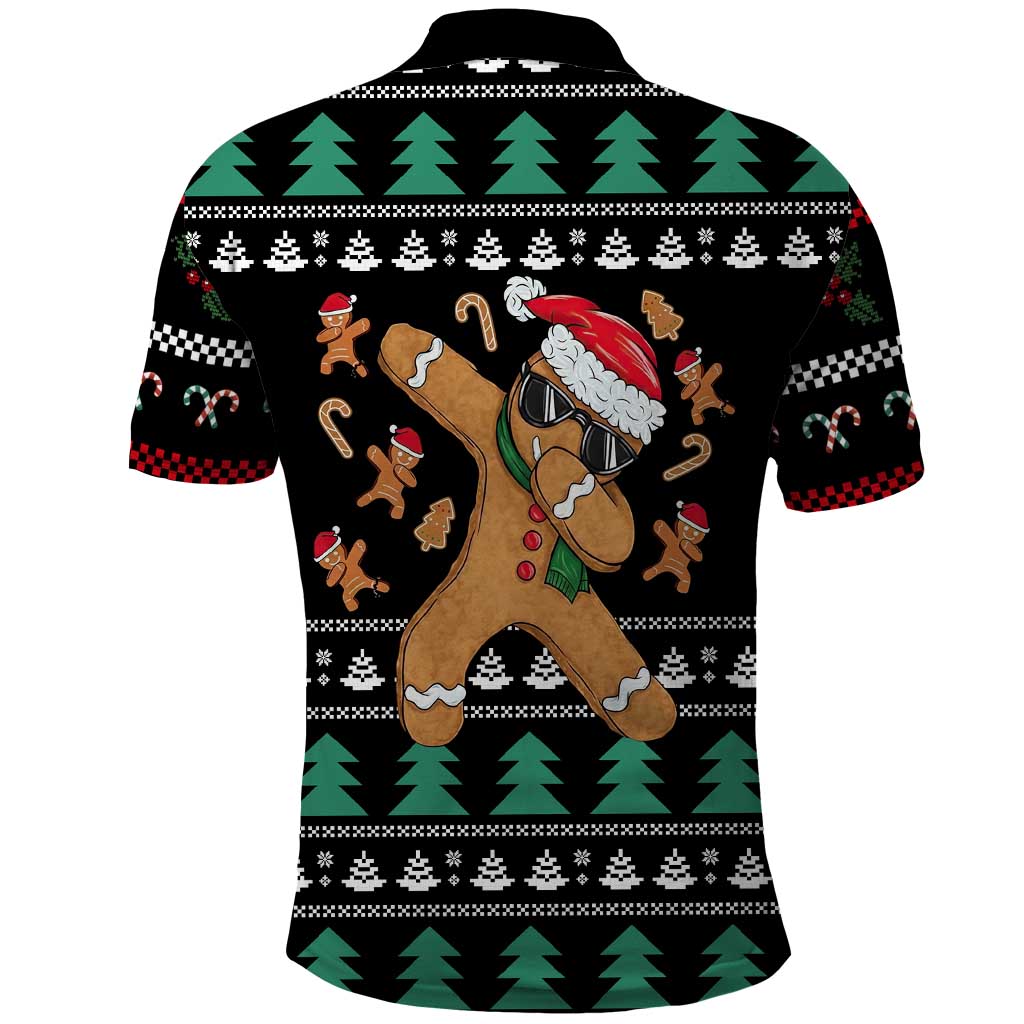 Funny Dabbing Gingerbread Holiday Party Jumper Polo Shirt Xmas Holiday Patterns - Wonder Print Shop