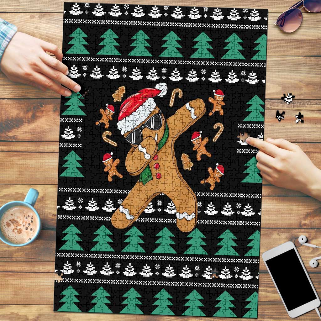 Funny Dabbing Gingerbread Holiday Party Jumper Puzzle Xmas Holiday Patterns - Wonder Print Shop