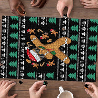 Funny Dabbing Gingerbread Holiday Party Jumper Puzzle Xmas Holiday Patterns - Wonder Print Shop