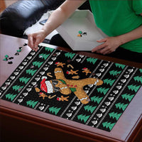 Funny Dabbing Gingerbread Holiday Party Jumper Puzzle Xmas Holiday Patterns - Wonder Print Shop