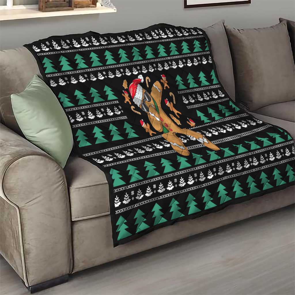 Funny Dabbing Gingerbread Holiday Party Jumper Quilt Xmas Holiday Patterns - Wonder Print Shop