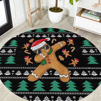 Funny Dabbing Gingerbread Holiday Party Jumper Round Carpet Xmas Holiday Patterns - Wonder Print Shop
