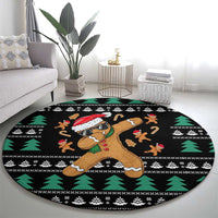 Funny Dabbing Gingerbread Holiday Party Jumper Round Carpet Xmas Holiday Patterns - Wonder Print Shop