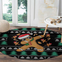 Funny Dabbing Gingerbread Holiday Party Jumper Round Carpet Xmas Holiday Patterns - Wonder Print Shop