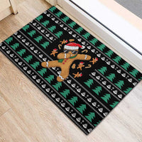 Funny Dabbing Gingerbread Holiday Party Jumper Rubber Doormat Xmas Holiday Patterns - Wonder Print Shop
