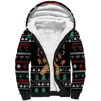 Funny Dabbing Gingerbread Holiday Party Jumper Sherpa Hoodie Xmas Holiday Patterns - Wonder Print Shop