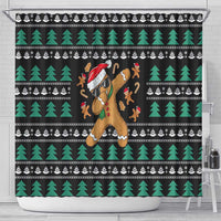 Funny Dabbing Gingerbread Holiday Party Jumper Shower Curtain Xmas Holiday Patterns - Wonder Print Shop