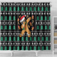 Funny Dabbing Gingerbread Holiday Party Jumper Shower Curtain Xmas Holiday Patterns - Wonder Print Shop