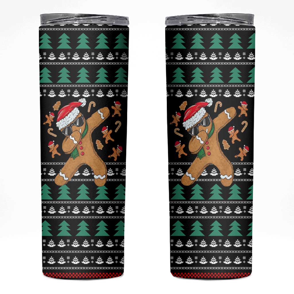Funny Dabbing Gingerbread Holiday Party Jumper Skinny Tumbler Xmas Holiday Patterns - Wonder Print Shop