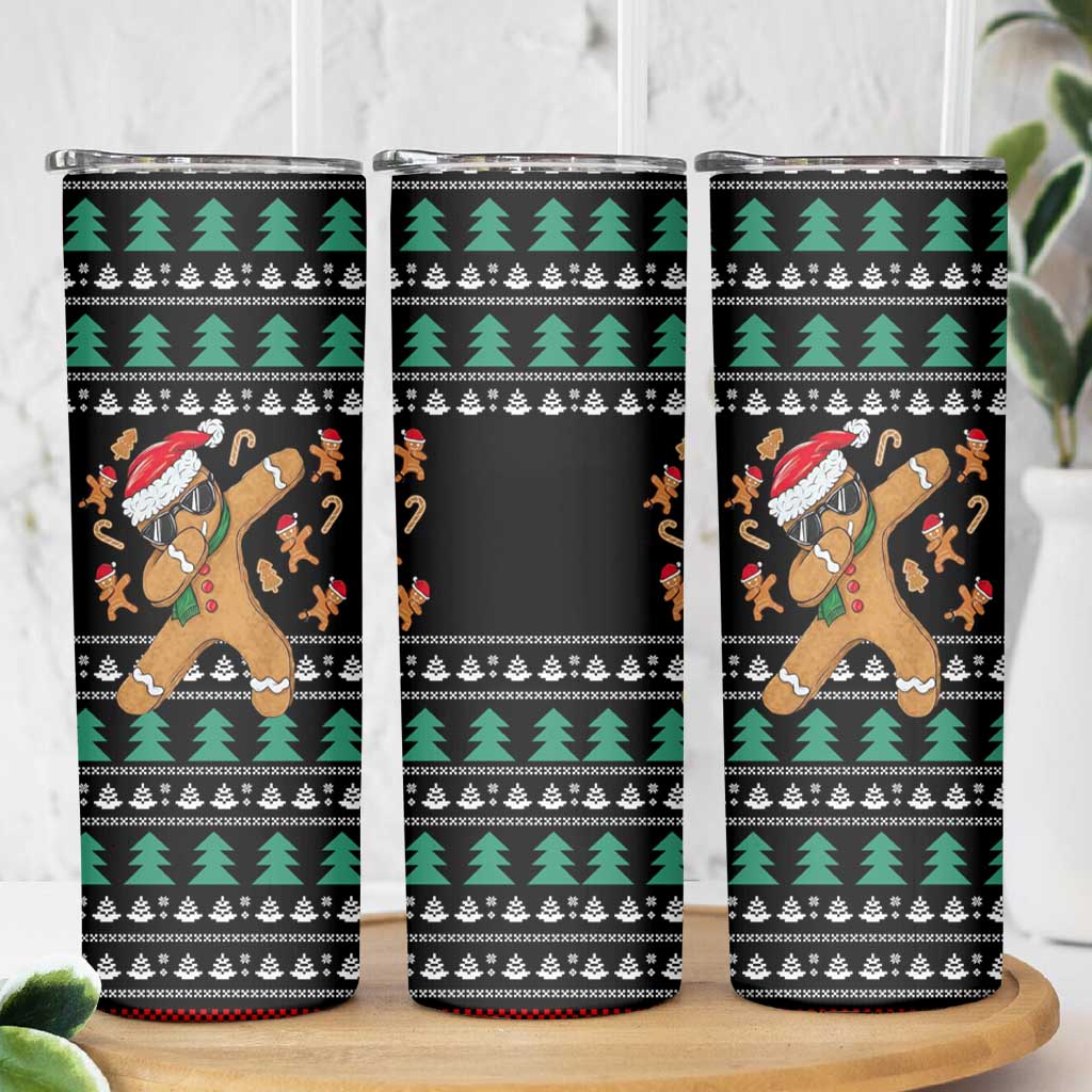 Funny Dabbing Gingerbread Holiday Party Jumper Skinny Tumbler Xmas Holiday Patterns - Wonder Print Shop