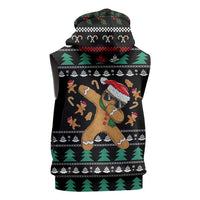 Funny Dabbing Gingerbread Holiday Party Jumper Sleeveless Zip Hoodie Xmas Holiday Patterns - Wonder Print Shop