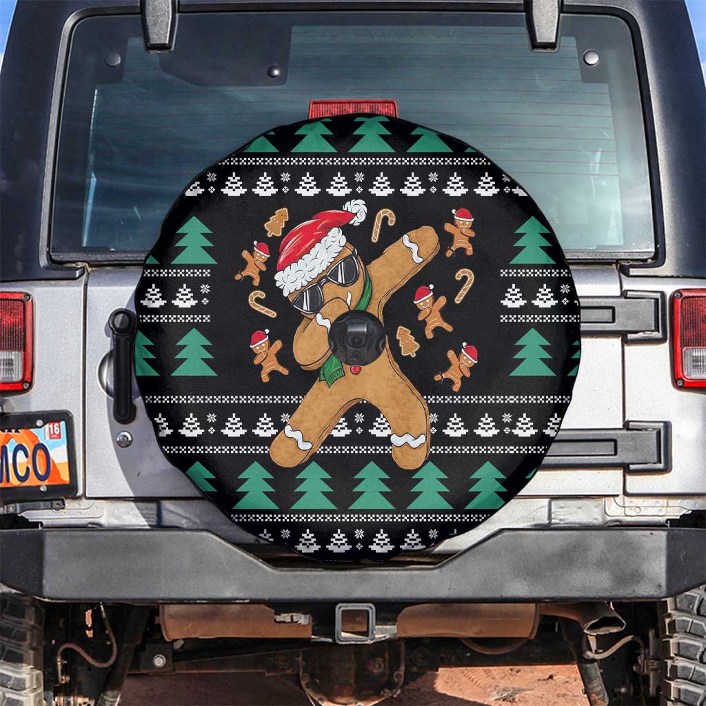 Funny Dabbing Gingerbread Holiday Party Jumper Spare Tire Cover Xmas Holiday Patterns - Wonder Print Shop