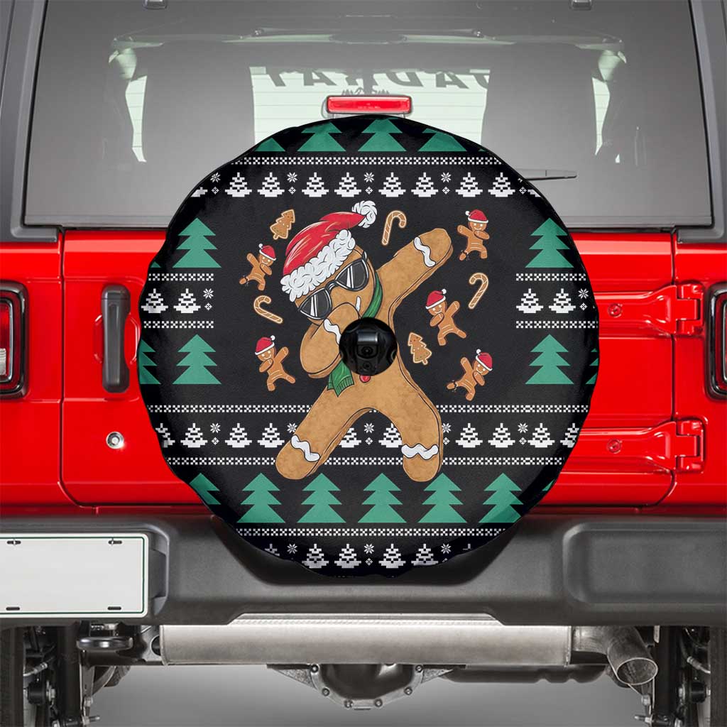 Funny Dabbing Gingerbread Holiday Party Jumper Spare Tire Cover Xmas Holiday Patterns - Wonder Print Shop