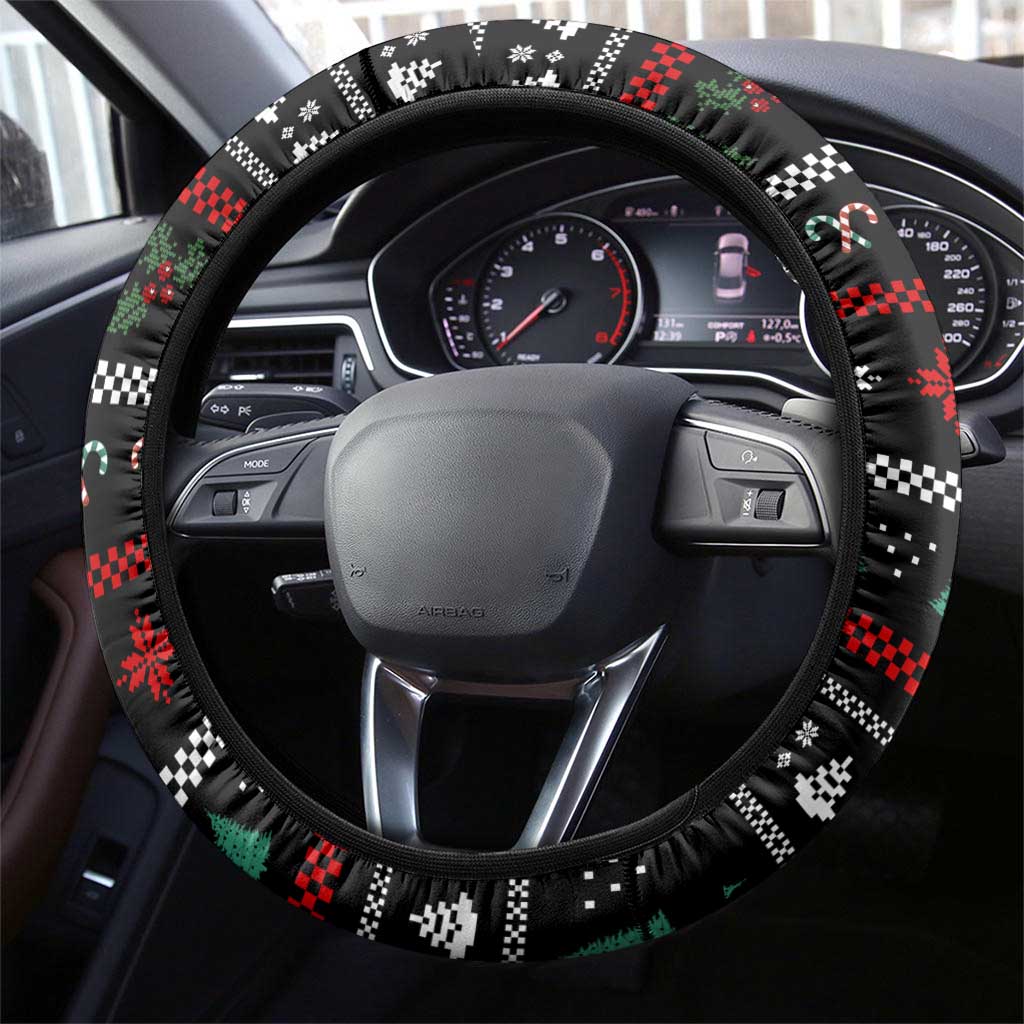 Funny Dabbing Gingerbread Holiday Party Jumper Steering Wheel Cover Xmas Holiday Patterns - Wonder Print Shop