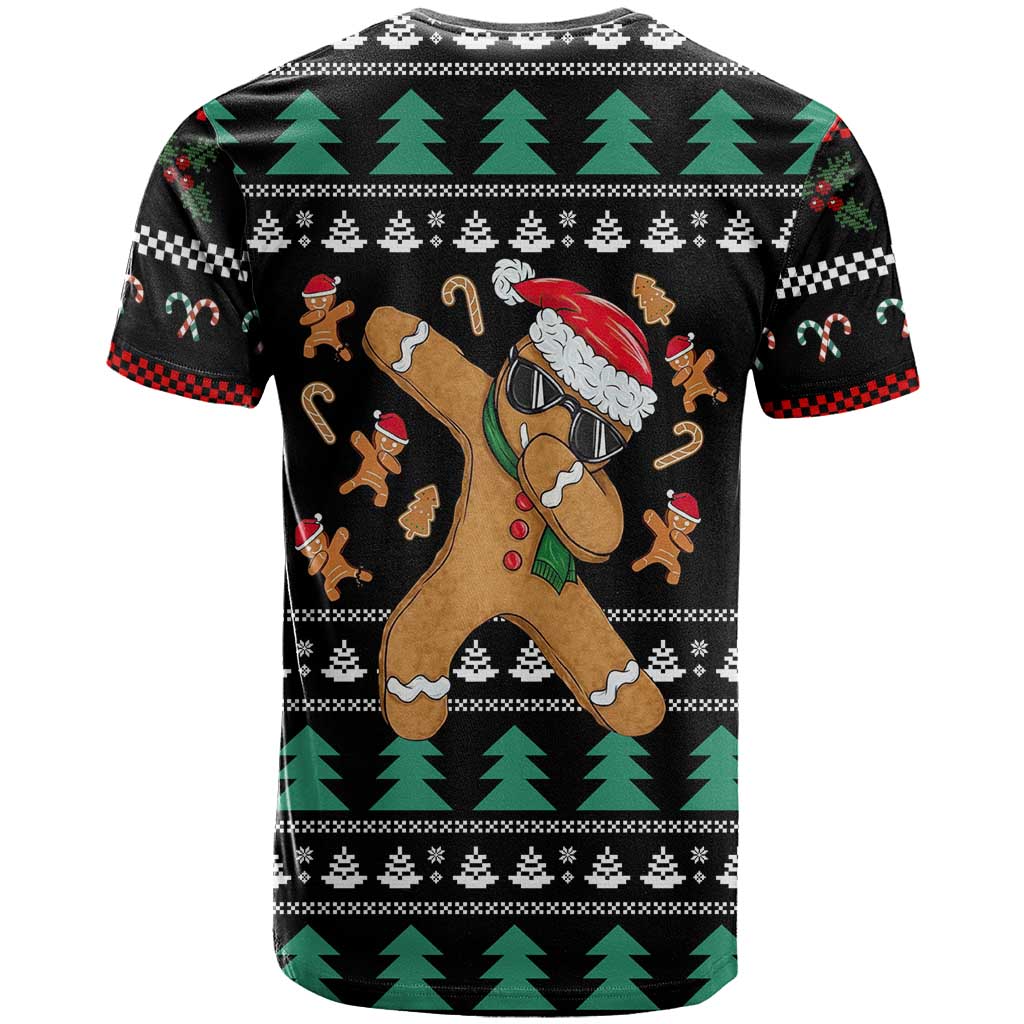 Funny Dabbing Gingerbread Holiday Party Jumper T Shirt Xmas Holiday Patterns - Wonder Print Shop