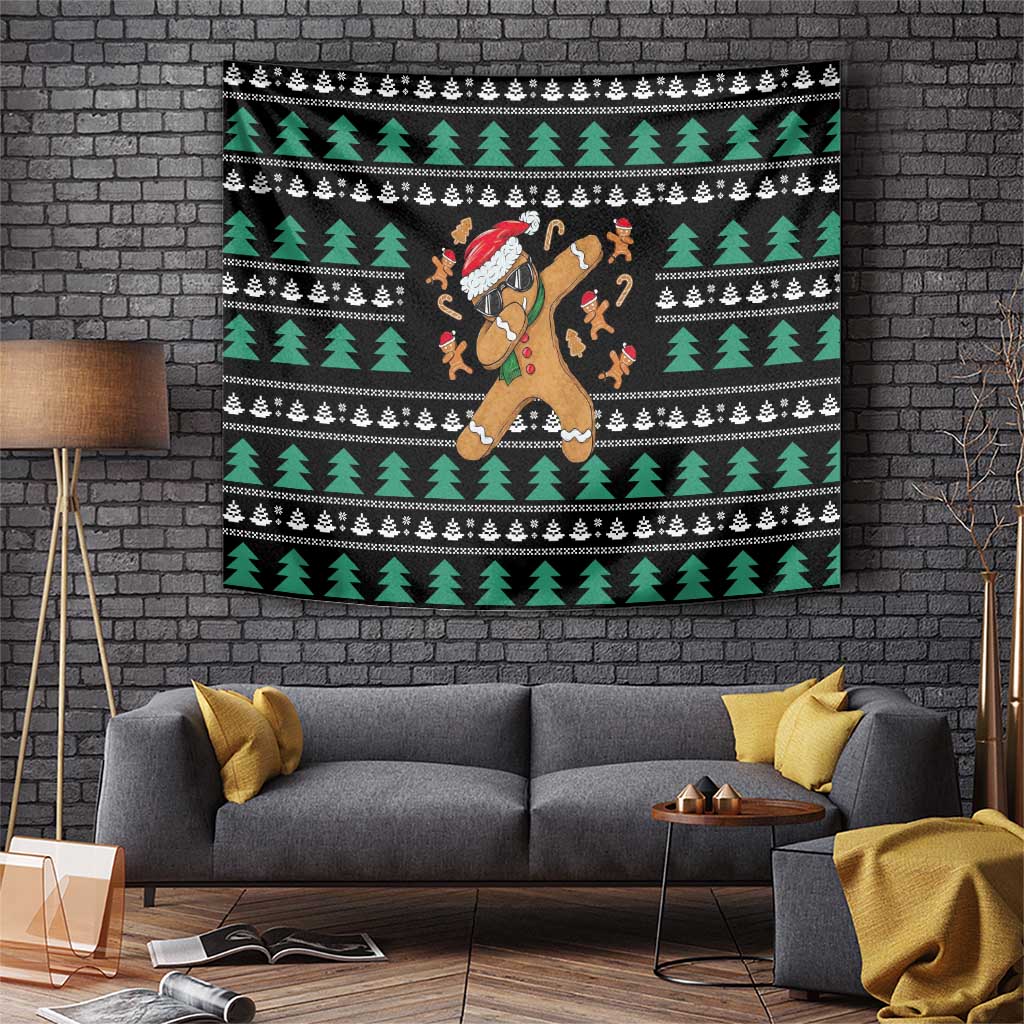 Funny Dabbing Gingerbread Holiday Party Jumper Tapestry Xmas Holiday Patterns - Wonder Print Shop