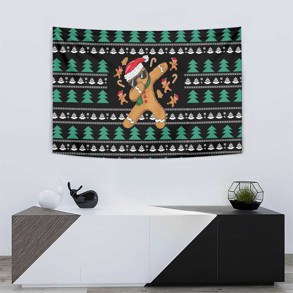 Funny Dabbing Gingerbread Holiday Party Jumper Tapestry Xmas Holiday Patterns - Wonder Print Shop