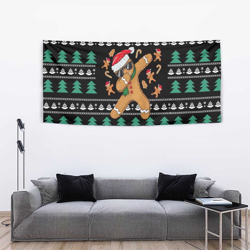 Funny Dabbing Gingerbread Holiday Party Jumper Tapestry Xmas Holiday Patterns - Wonder Print Shop