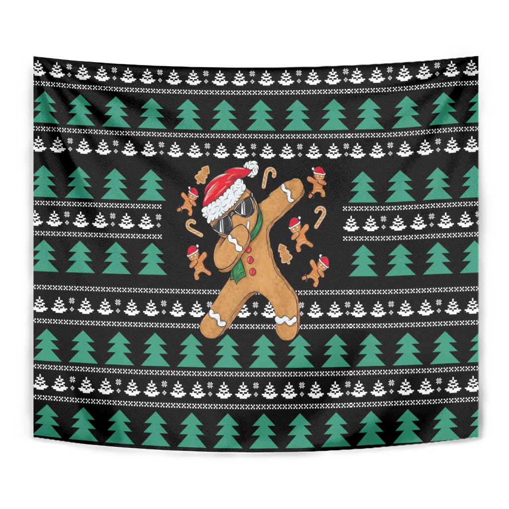 Funny Dabbing Gingerbread Holiday Party Jumper Tapestry Xmas Holiday Patterns - Wonder Print Shop
