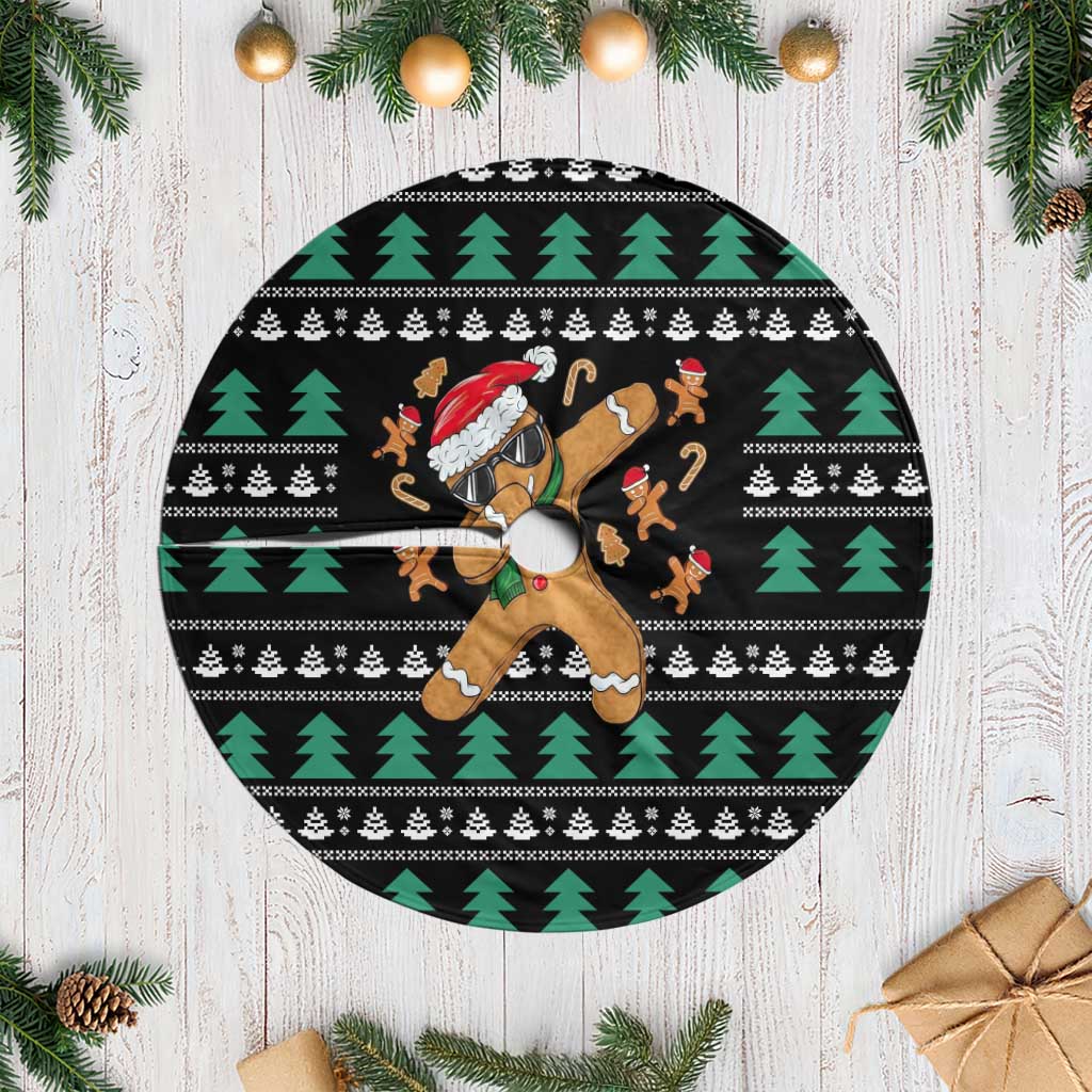 Funny Dabbing Gingerbread Holiday Party Jumper Tree Skirt Xmas Holiday Patterns - Wonder Print Shop