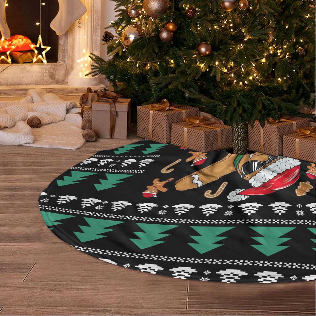 Funny Dabbing Gingerbread Holiday Party Jumper Tree Skirt Xmas Holiday Patterns - Wonder Print Shop