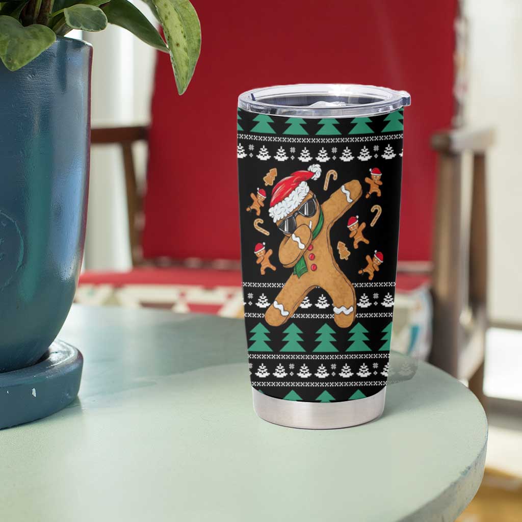 Funny Dabbing Gingerbread Holiday Party Jumper Tumbler Cup Xmas Holiday Patterns - Wonder Print Shop