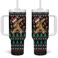 Funny Dabbing Gingerbread Holiday Party Jumper Tumbler With Handle Xmas Holiday Patterns - Wonder Print Shop