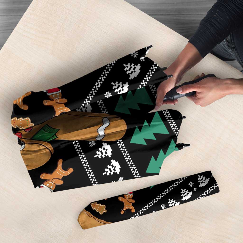 Funny Dabbing Gingerbread Holiday Party Jumper Umbrella Xmas Holiday Patterns - Wonder Print Shop