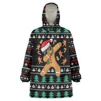 Funny Dabbing Gingerbread Holiday Party Jumper Wearable Blanket Hoodie Xmas Holiday Patterns - Wonder Print Shop
