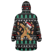 Funny Dabbing Gingerbread Holiday Party Jumper Wearable Blanket Hoodie Xmas Holiday Patterns - Wonder Print Shop