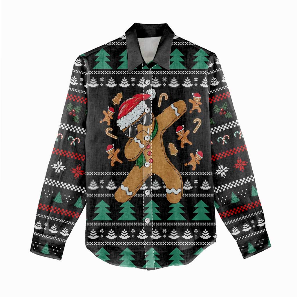 Funny Dabbing Gingerbread Holiday Party Jumper Women Casual Shirt Xmas Holiday Patterns - Wonder Print Shop
