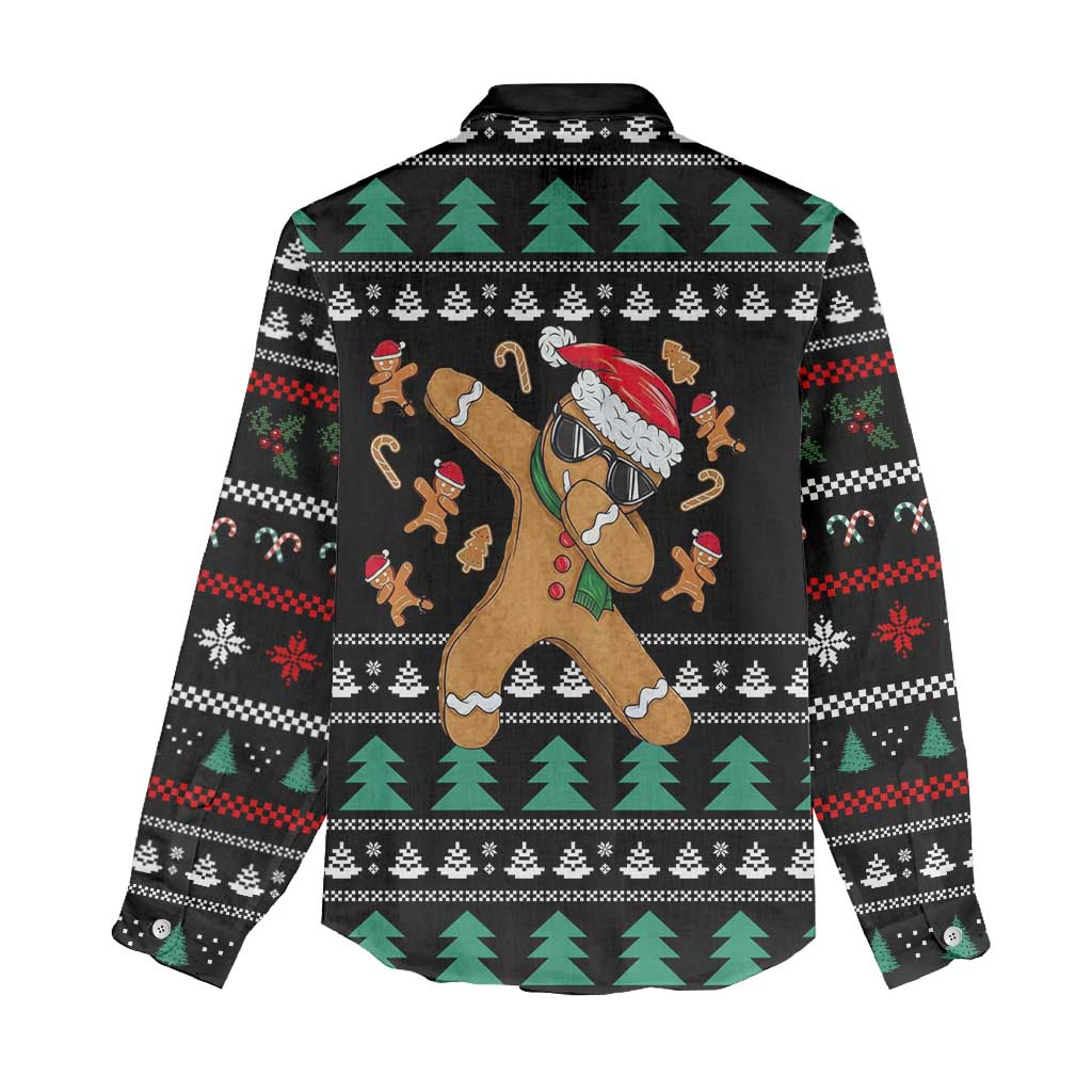 Funny Dabbing Gingerbread Holiday Party Jumper Women Casual Shirt Xmas Holiday Patterns - Wonder Print Shop