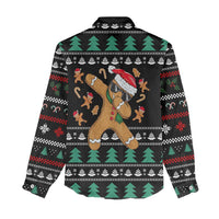 Funny Dabbing Gingerbread Holiday Party Jumper Women Casual Shirt Xmas Holiday Patterns - Wonder Print Shop