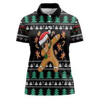 Funny Dabbing Gingerbread Holiday Party Jumper Women Polo Shirt Xmas Holiday Patterns - Wonder Print Shop