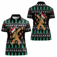 Funny Dabbing Gingerbread Holiday Party Jumper Women Polo Shirt Xmas Holiday Patterns - Wonder Print Shop