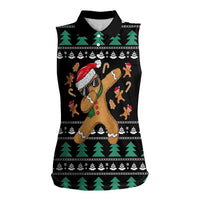 Funny Dabbing Gingerbread Holiday Party Jumper Women Sleeveless Polo Shirt Xmas Holiday Patterns - Wonder Print Shop