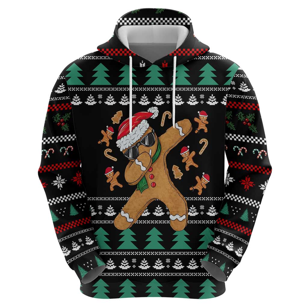 Funny Dabbing Gingerbread Holiday Party Jumper Zip Hoodie Xmas Holiday Patterns - Wonder Print Shop