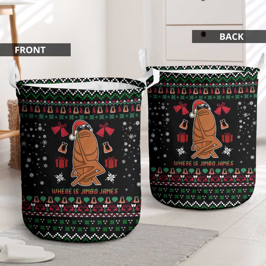 Where Is Jimbo James Marcus The Worm Laundry Basket Xmas Holiday Patterns - Wonder Print Shop