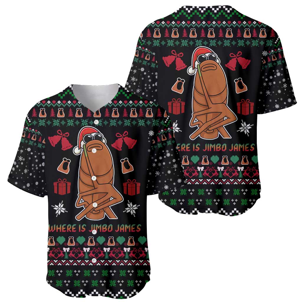 Where Is Jimbo James Marcus The Worm Baseball Jersey Xmas Holiday Patterns - Wonder Print Shop