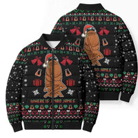 Where Is Jimbo James Marcus The Worm Bomber Puffer Jacket Xmas Holiday Patterns - Wonder Print Shop