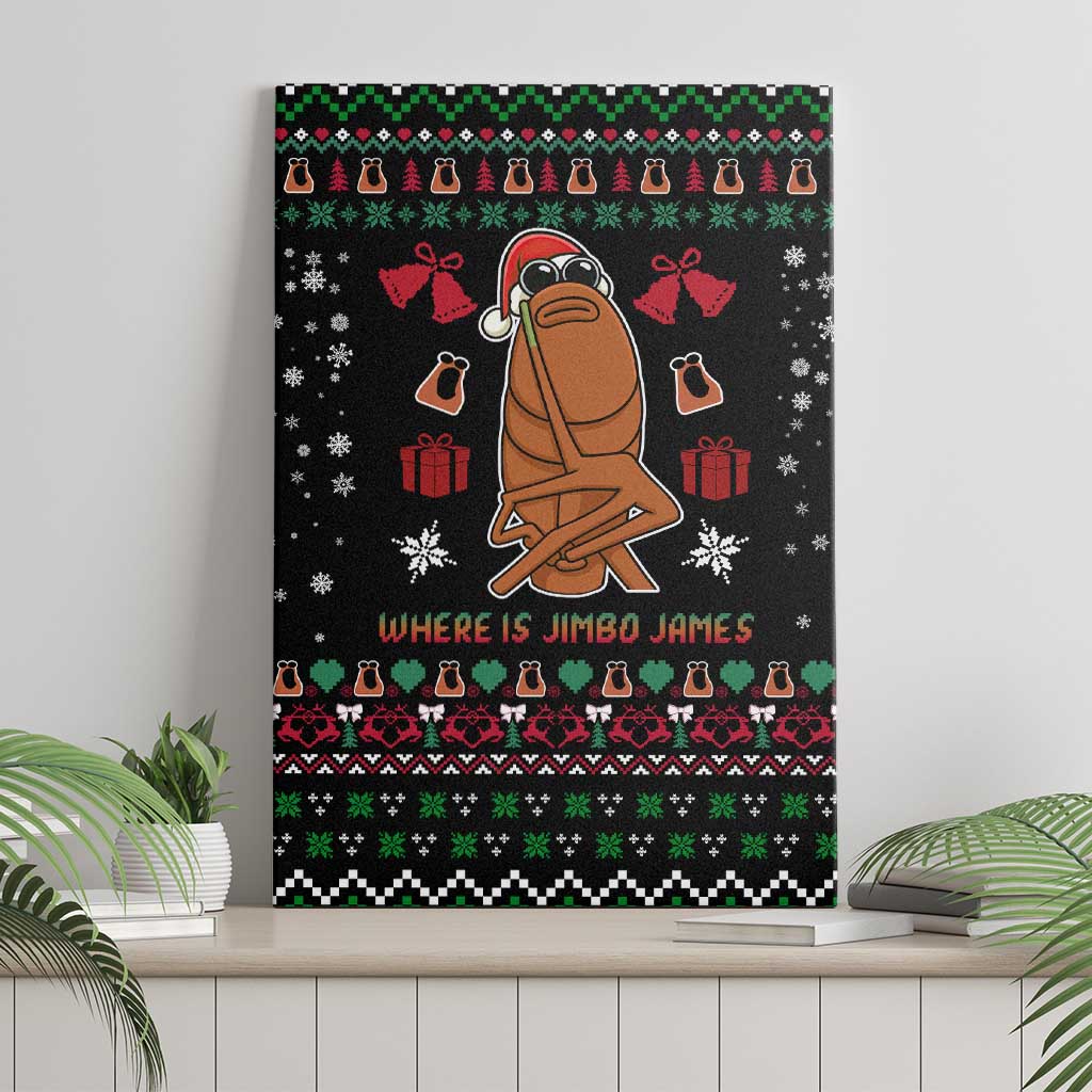 Where Is Jimbo James Marcus The Worm Canvas Wall Art Xmas Holiday Patterns - Wonder Print Shop