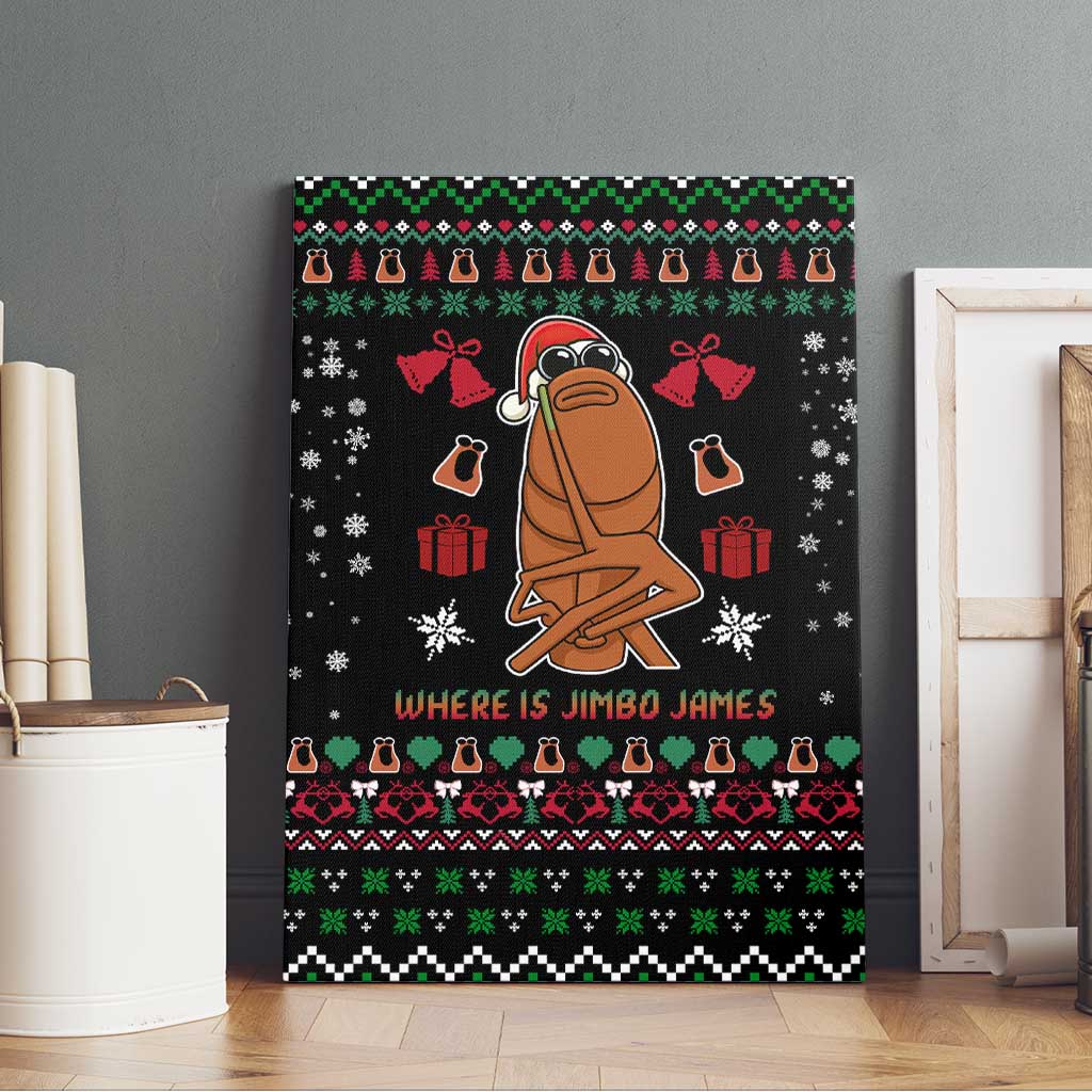 Where Is Jimbo James Marcus The Worm Canvas Wall Art Xmas Holiday Patterns - Wonder Print Shop