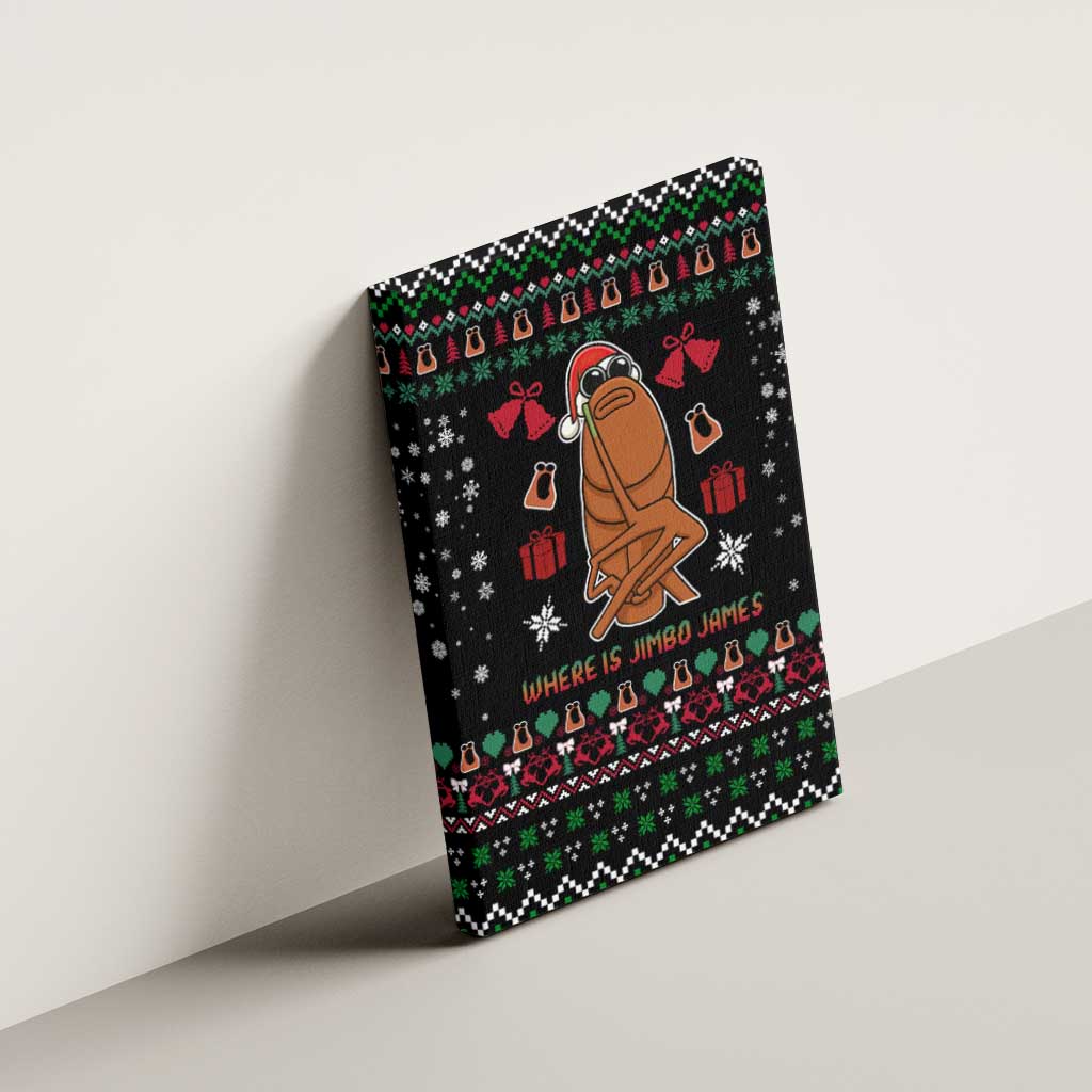 Where Is Jimbo James Marcus The Worm Canvas Wall Art Xmas Holiday Patterns - Wonder Print Shop