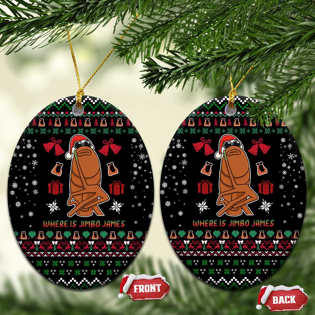 Where Is Jimbo James Marcus The Worm Ceramic Ornament Xmas Holiday Patterns - Wonder Print Shop