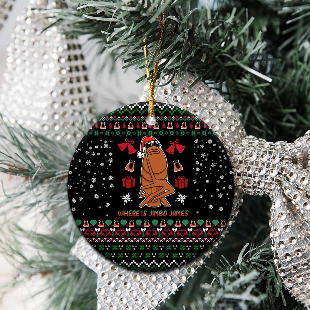 Where Is Jimbo James Marcus The Worm Ceramic Ornament Xmas Holiday Patterns - Wonder Print Shop