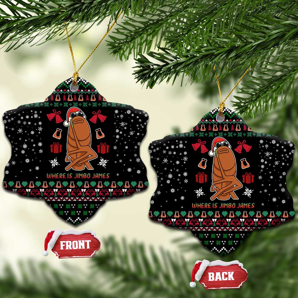 Where Is Jimbo James Marcus The Worm Ceramic Ornament Xmas Holiday Patterns - Wonder Print Shop