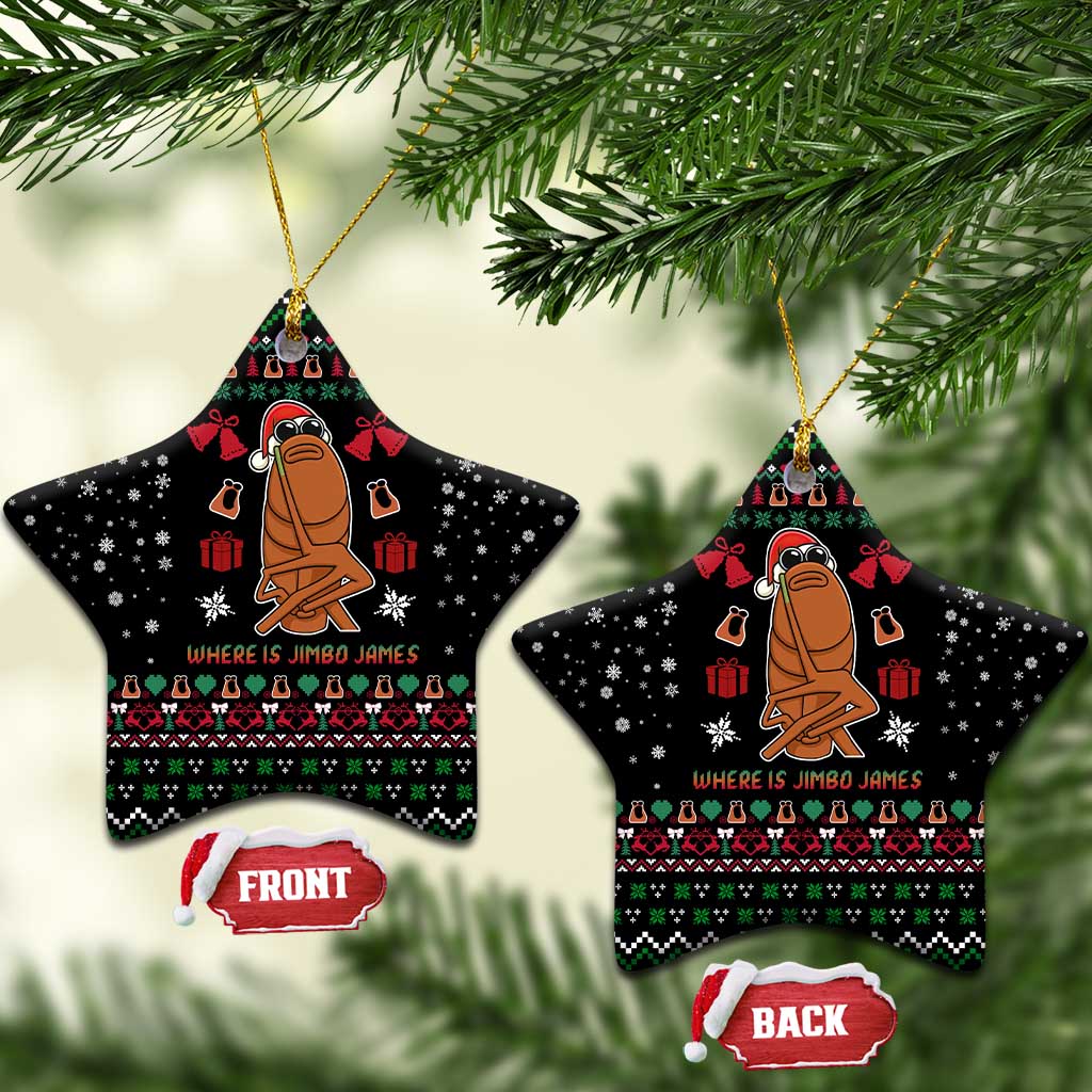 Where Is Jimbo James Marcus The Worm Ceramic Ornament Xmas Holiday Patterns - Wonder Print Shop