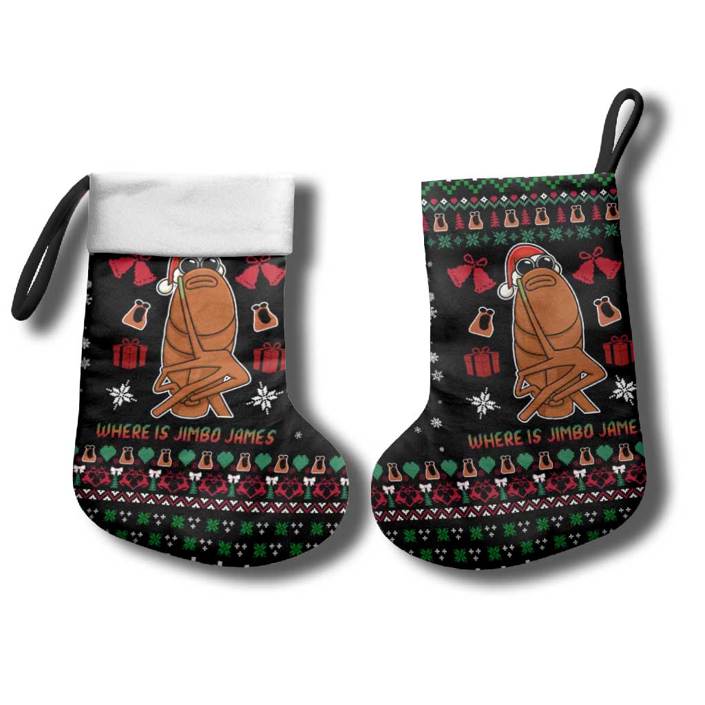 Where Is Jimbo James Marcus The Worm Christmas Stocking Xmas Holiday Patterns - Wonder Print Shop